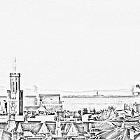 Buy canvas prints of Pencil drawing of Ayr town architecture by Allan Durward Photography