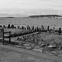 Buy canvas prints of A Millport bench with a view by Allan Durward Photography
