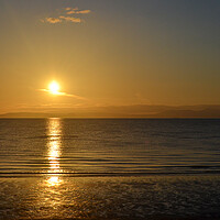 Buy canvas prints of Lovely Arran sunset seen from Prestwick beach by Allan Durward Photography