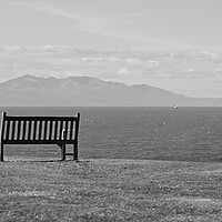 Buy canvas prints of Troon bench overlooking Isle of Arran by Allan Durward Photography