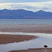Buy canvas prints of Seamill beach, Ayrshire, and  mountains of Arran by Allan Durward Photography
