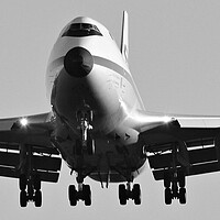 Buy canvas prints of Boeing747 nose-on by Allan Durward Photography