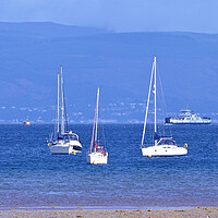 Buy canvas prints of Small yachts moored at Fairlie, Largs by Allan Durward Photography
