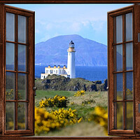 Buy canvas prints of Abstract window view of Turnberry Lighthouse by Allan Durward Photography