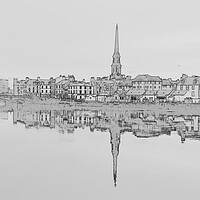 Buy canvas prints of River Ayr,  town reflection, Scotland by Allan Durward Photography