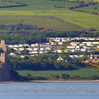 Buy canvas prints of Greenan Castle and Greenan cottages by Allan Durward Photography