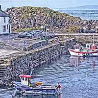 Buy canvas prints of Dunure harbour, Ayrshire, Scotland by Allan Durward Photography