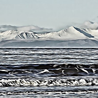 Buy canvas prints of Snow covered mountains on Arran (painting) by Allan Durward Photography