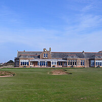 Buy canvas prints of Royal Troon G.C 18th green and clubhouse by Allan Durward Photography