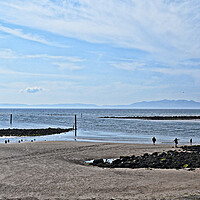Buy canvas prints of Irvine shorefront and Isle of Arran by Allan Durward Photography