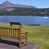 Buy canvas prints of Brodick bench view Isle of Arran by Allan Durward Photography