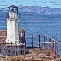 Buy canvas prints of Lighthouse at Ardrossan abstract by Allan Durward Photography