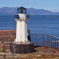 Buy canvas prints of Ardrossan lighthouse and Arran by Allan Durward Photography