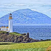 Buy canvas prints of Turnberry lighthouse and Ailsa Craig (artistic) by Allan Durward Photography