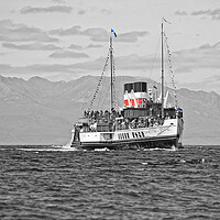 Buy canvas prints of PS Waverley approaching Ayr, Scotland by Allan Durward Photography