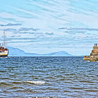 Buy canvas prints of Paddle steamer Waverley approaching Ayr, Scotland. by Allan Durward Photography