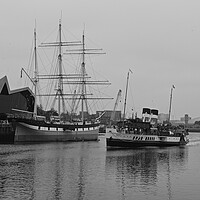 Buy canvas prints of Paddle steamer Waverley and tall ship Glenlee by Allan Durward Photography