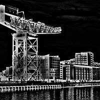 Buy canvas prints of Finnieston crane and Squinty Bridge Glasgow (Abstr by Allan Durward Photography