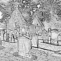 Buy canvas prints of Alloway Auld Kirk pencil drawing by Allan Durward Photography
