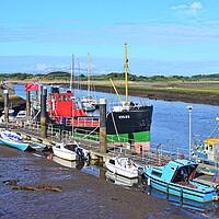 Buy canvas prints of Boats at pontoon at Irvine harbour by Allan Durward Photography