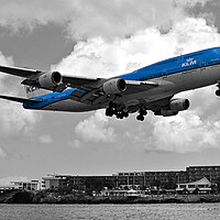 Buy canvas prints of KLM Boeing747 at Sint Maarten  by Allan Durward Photography