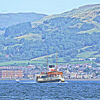 Buy canvas prints of PS Waverley steaming Largs to Millport (abstract) by Allan Durward Photography