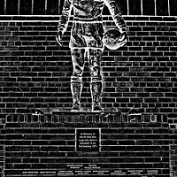 Buy canvas prints of Ibrox disaster statue (pencil drawing abstract ) by Allan Durward Photography