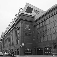 Buy canvas prints of Ibrox main stand and memorial statue by Allan Durward Photography
