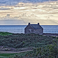 Buy canvas prints of Prestwick salt pan houses as sunset approaches by Allan Durward Photography