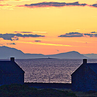 Buy canvas prints of Salt pan houses Prestwick sunset by Allan Durward Photography