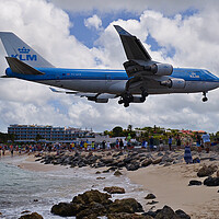 Buy canvas prints of Boeing 747 KLM Sint maarten. by Allan Durward Photography
