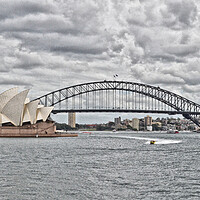 Buy canvas prints of Sydney harbour bridge and opera house (abstract) by Allan Durward Photography