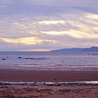 Buy canvas prints of Ailsa Craig, Holy Isle and Arran from Seamill beac by Allan Durward Photography