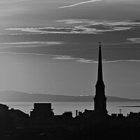Buy canvas prints of Ayr sunset (mono) by Allan Durward Photography