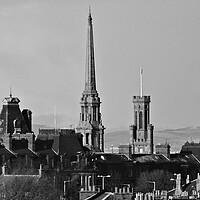 Buy canvas prints of Ayr town skyline (mono) by Allan Durward Photography