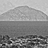 Buy canvas prints of Prestwick and Ailsa Craig (Abstract texture) by Allan Durward Photography