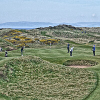 Buy canvas prints of The Postage Stamp Troon and golfers by Allan Durward Photography