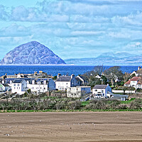 Buy canvas prints of Ballantrae and Ailsa Craig (painting effect) by Allan Durward Photography