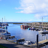 Buy canvas prints of Harbour boats berthed at Girvan by Allan Durward Photography