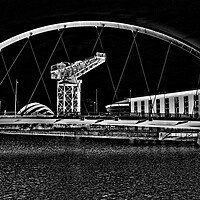Buy canvas prints of Glasgow`s Clyde Arc  and Finnieston Crane  (abstra by Allan Durward Photography