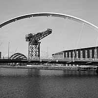 Buy canvas prints of The Squinty Bridge, or Clyde Arc, Glasgow  (black& by Allan Durward Photography