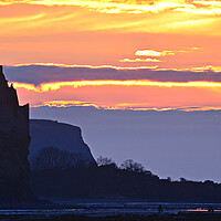 Buy canvas prints of Greenan castle, sunset, colourful sky by Allan Durward Photography