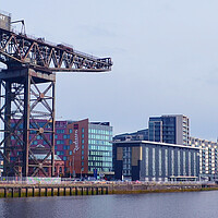 Buy canvas prints of Glasgow Clydeside, Finnieston crane and Clyde Arc. by Allan Durward Photography