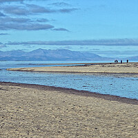 Buy canvas prints of Pow Burn Prestwick and Arran`s mountains by Allan Durward Photography