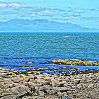 Buy canvas prints of Arran viewed from Troon, (abstract) by Allan Durward Photography