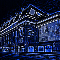 Buy canvas prints of Ibrox stadium, Bill Struth stand (abstract) by Allan Durward Photography