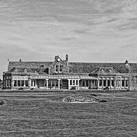 Buy canvas prints of Royal Troon clubhouse and 18th green by Allan Durward Photography
