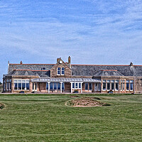 Buy canvas prints of Royal Troon`s 18th green and clubhouse by Allan Durward Photography