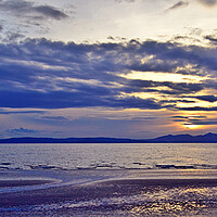 Buy canvas prints of Glorious sunset over Arran viewed from Ayr by Allan Durward Photography