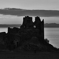 Buy canvas prints of Ayrshire coastal sunset at Dunure Castle  by Allan Durward Photography